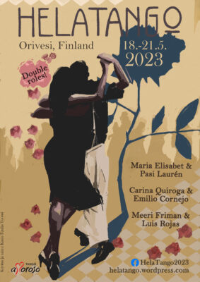 HelaTango Oriveden Kampuksella 18.-23.5.2023, Maria Elisabet ja Pasi Laurén, Carina Quiroga ja Emilio Cornejo, Meeri Friman ja Luis Rojas. Tango aMoroso. Oriveden Kampus.